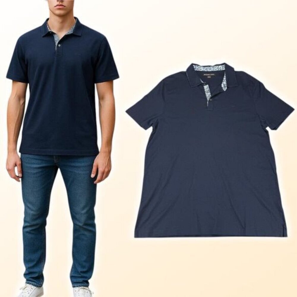 MICHAEL KORS Short Sleeve Navy Polo Men's Size Large